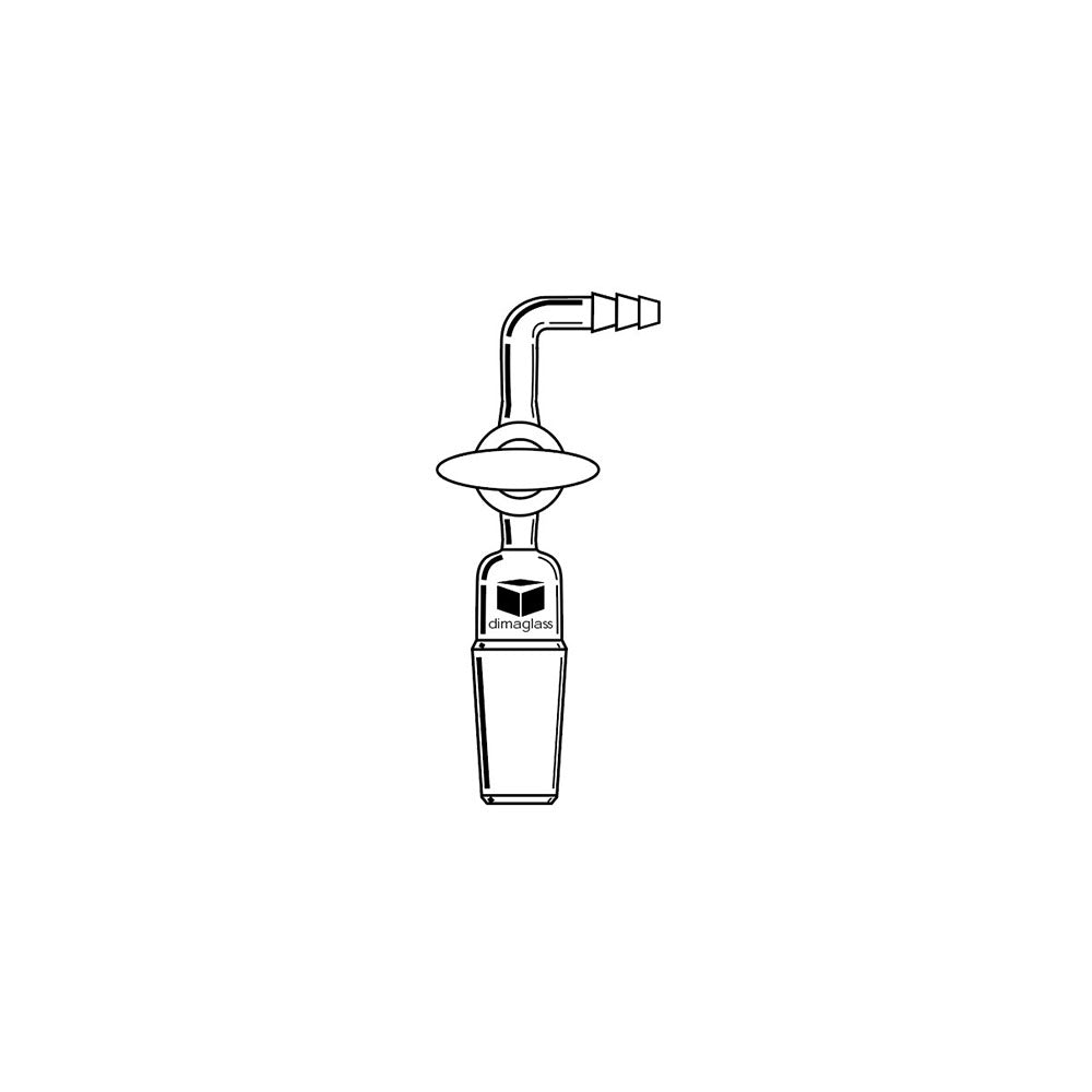 Adapter, Flow Control, Glass Stopcock, 90 Deg 14/20 Joint Size