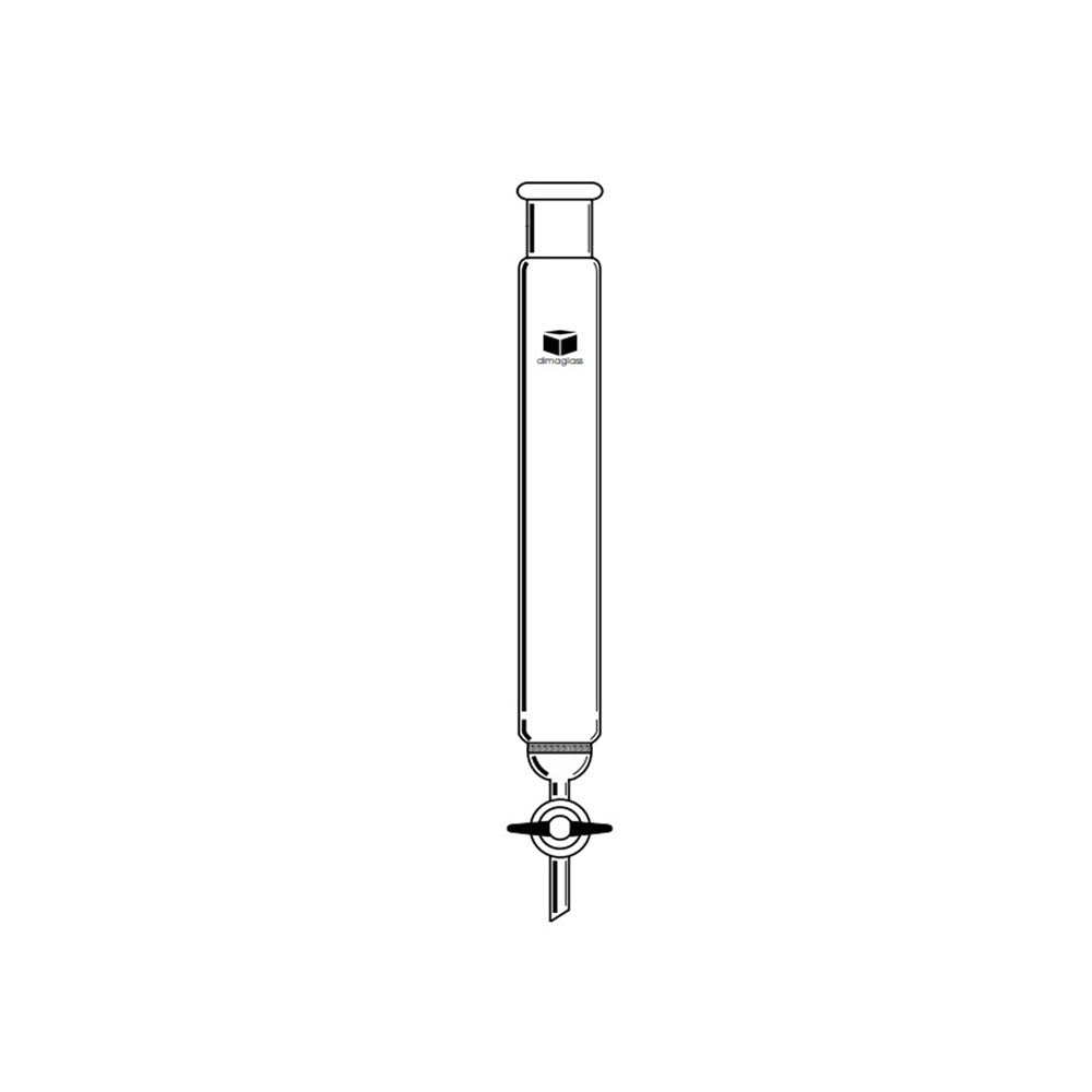 Chromatography Column, Teflon Stopcock, w/Fritted Disc, 203mm x 13mm 14/20
