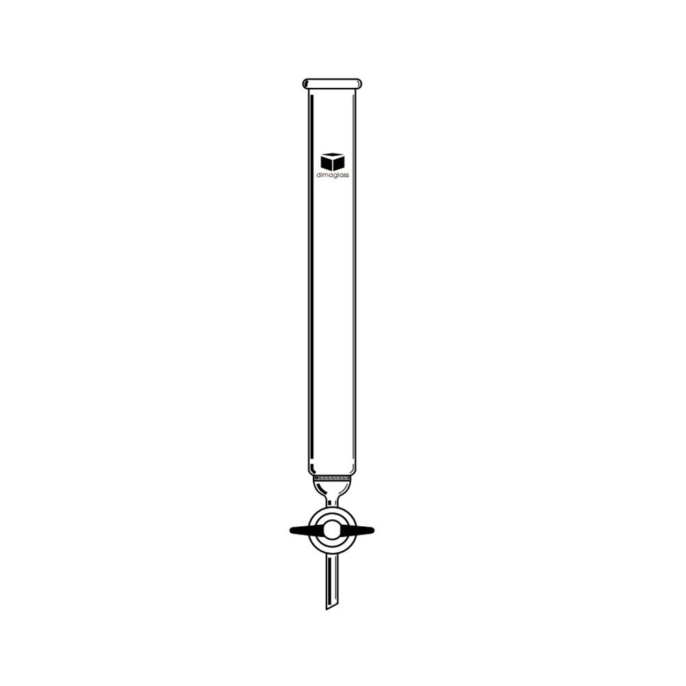 Chromatography Column, Teflon Stopcock w/Fritted Disc 1.6 (40) x 18 (457) in.(mm)