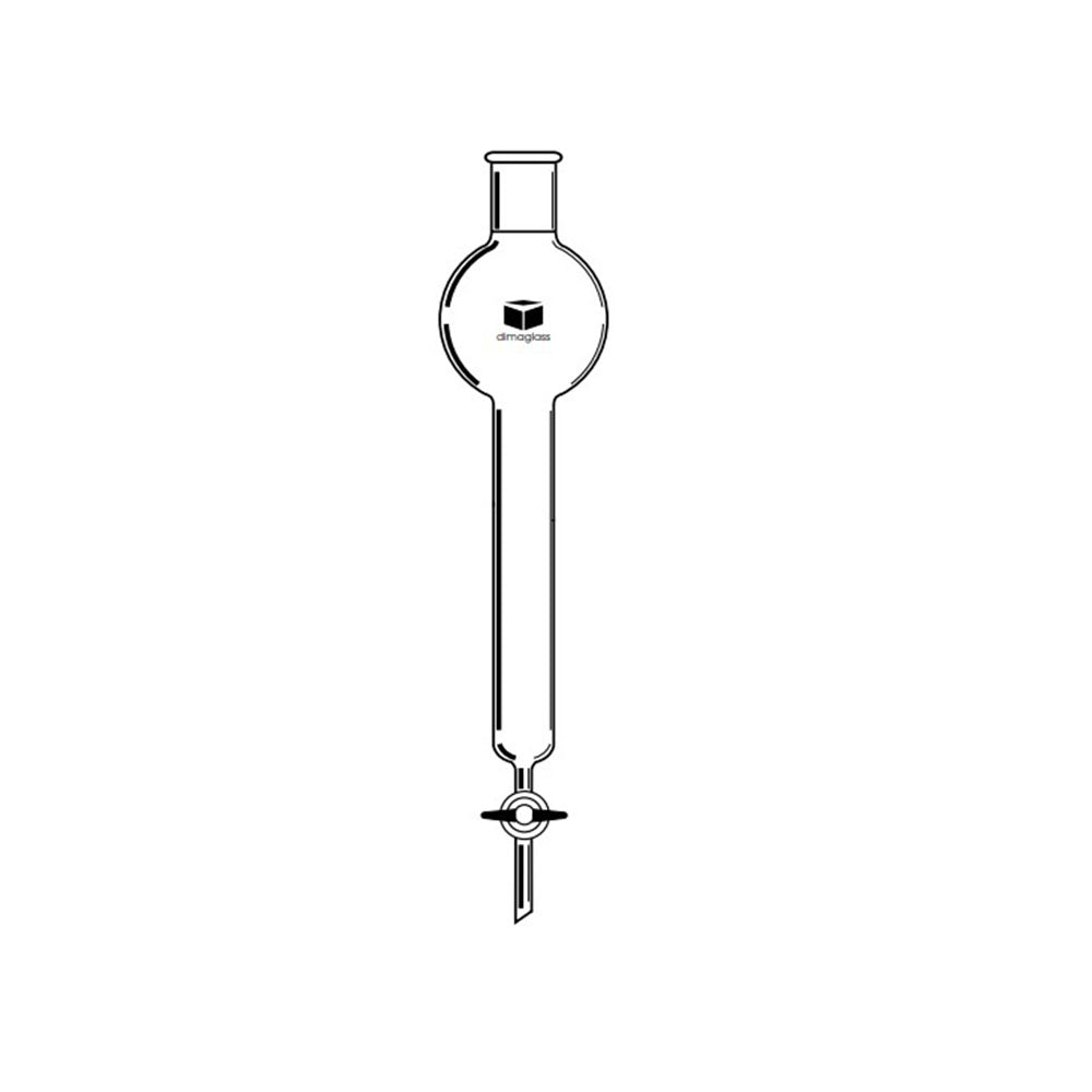 Chromatography Column, Teflon Stopcock, w/Reservoir 500 mL, 1.0 (25) x 18 (457) in.(mm), Joint Size 24/40