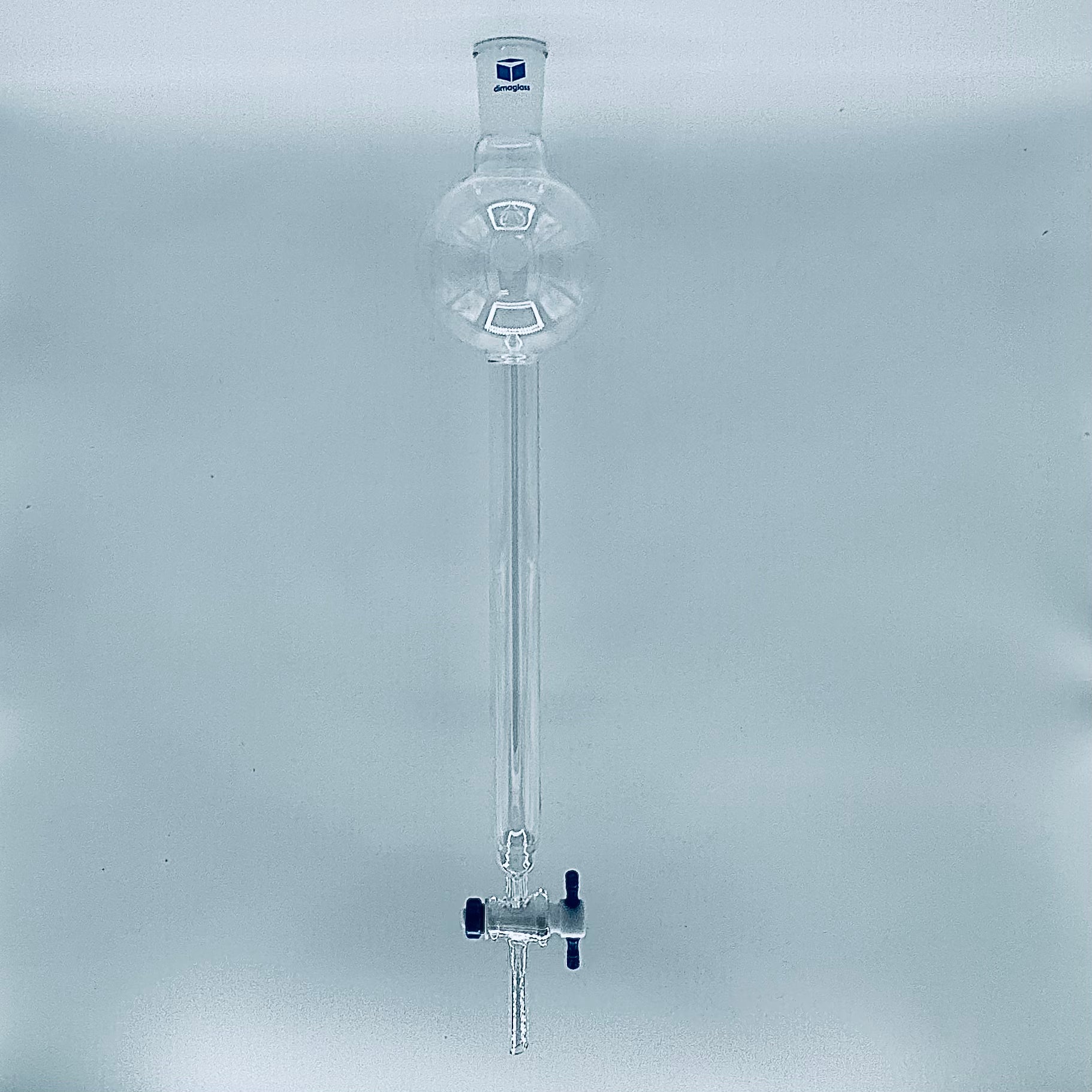 Chromatography Column, Teflon Stopcock, Fritted Disc, w/Reservoir 500 mL, 1.4 (35) x 12 (305) in.(mm), Joint Size 24/40