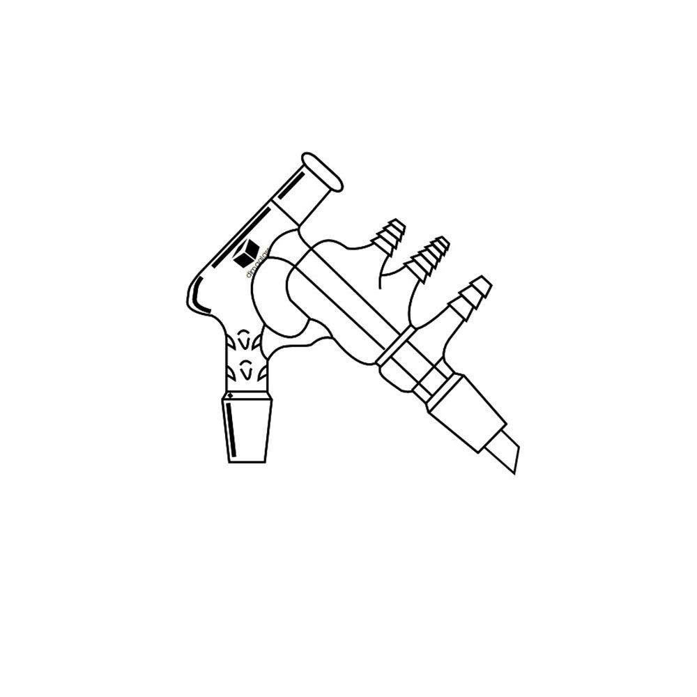 Distilling Head, Short Path, Vigreux 10/18 for Theromometer, 14/20