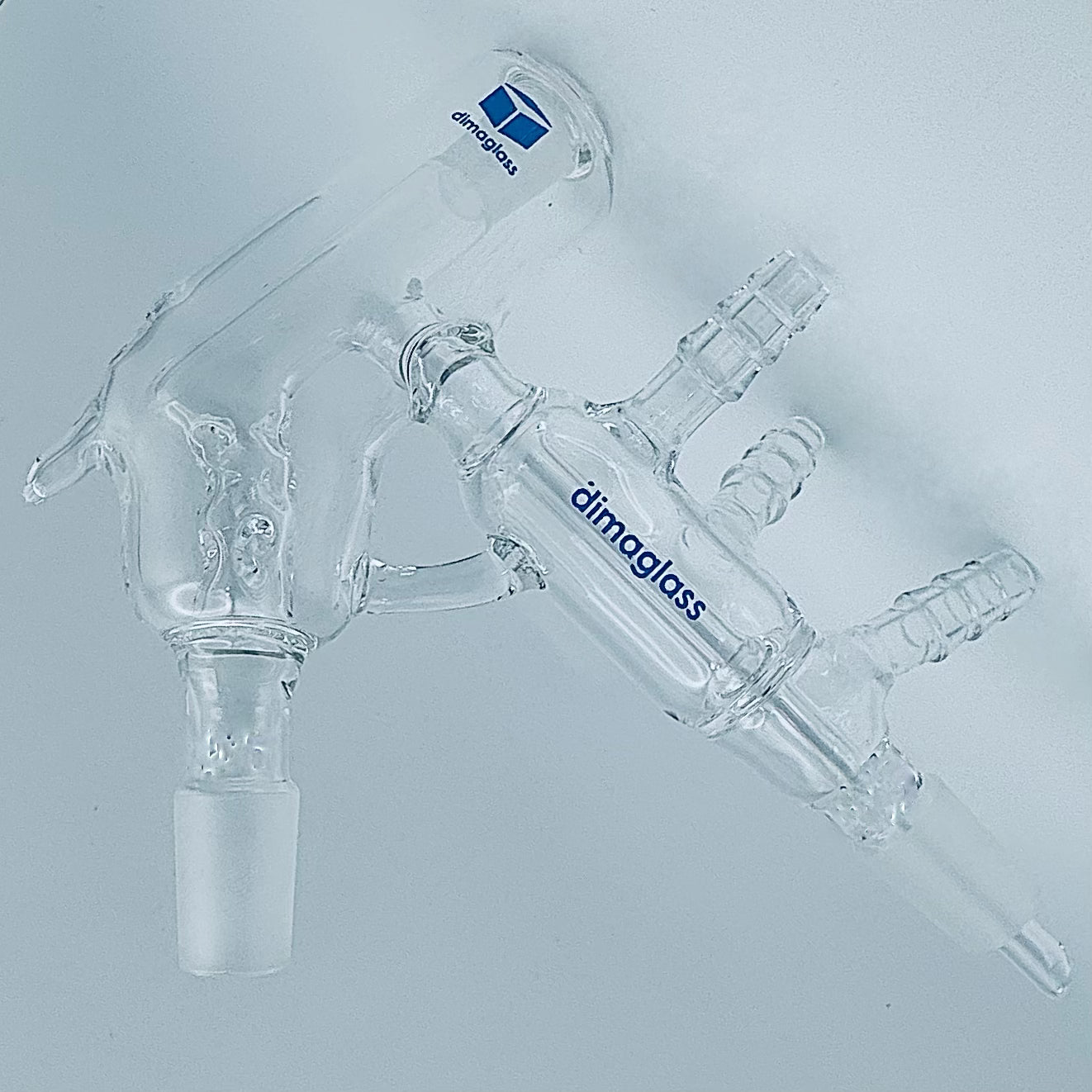 Distilling Head, Short Path, Vigreux, Vacuum Jacketed 10/18 for Theromometer, 14/20