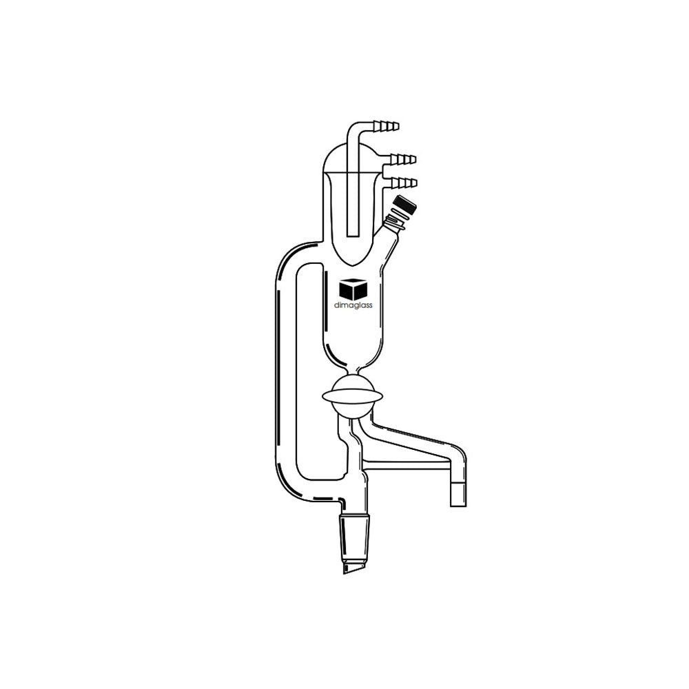 Distilling Head, Solvent, Glass Stopcock, Built-in Condenser 24/40, 125 mL