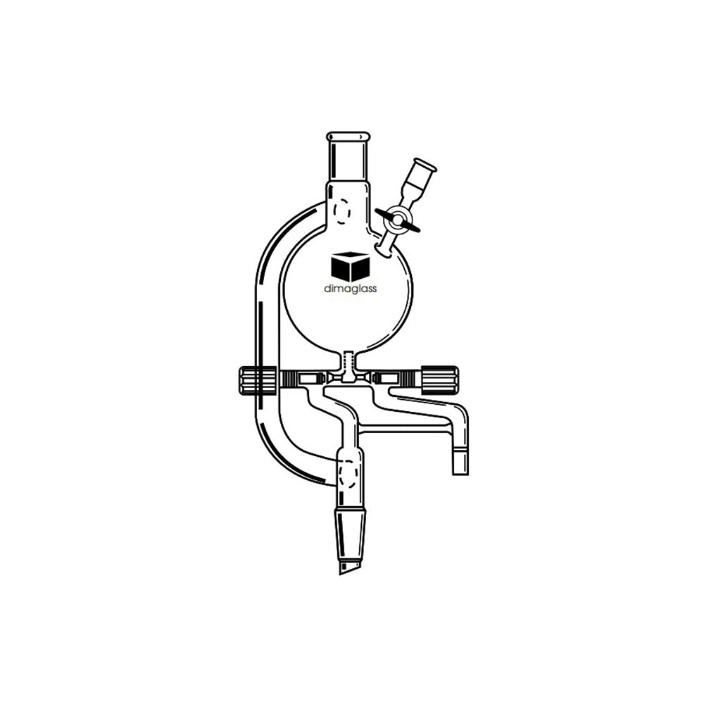 Distilling Head, Solvent,Standard High Vacuum Valve 24/40, 500 mL