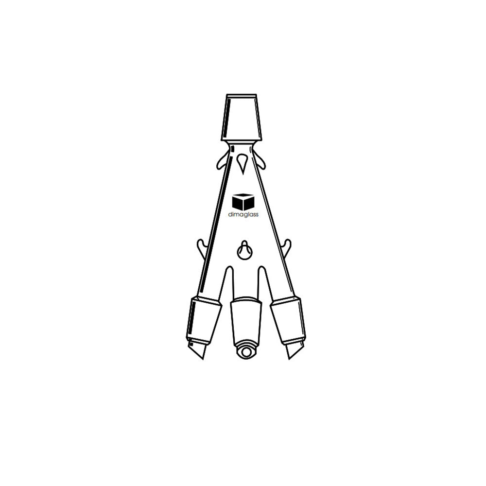 Distillation Receiver, Cow Type, with Hooks 24/40