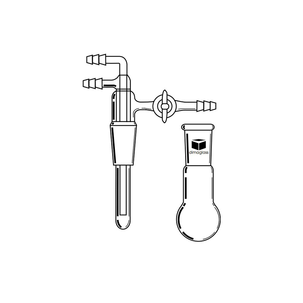 Sublimation Apparatus, Teflon Stopcock, Flask Only, 25mL, Long Neck 