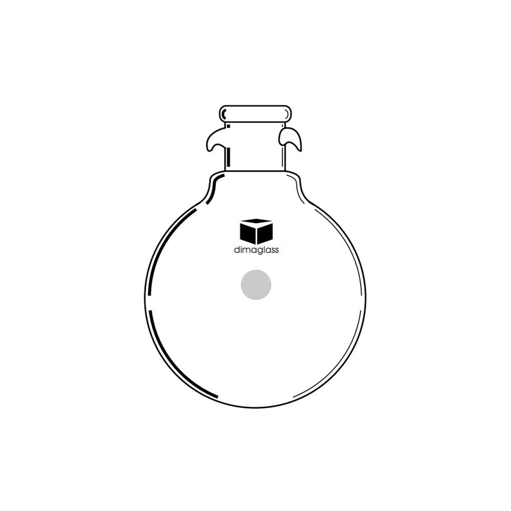 Flask, Single Neck, Roumd Bottom With Hooks 24/40, 250 mL