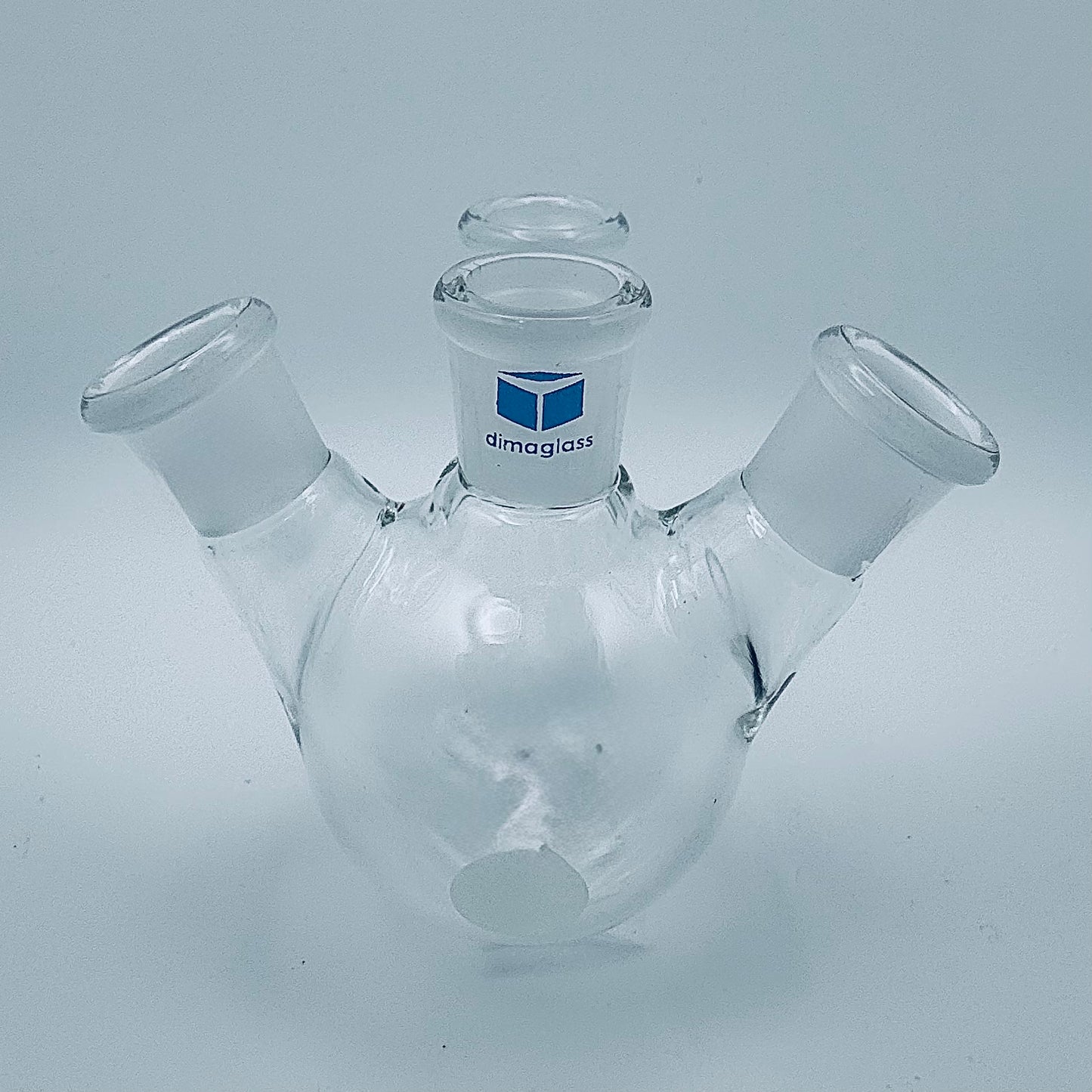 Flask, Roumd Bottom 4-Neck, Angled Center 14/20, Side 14/20, 250 mL