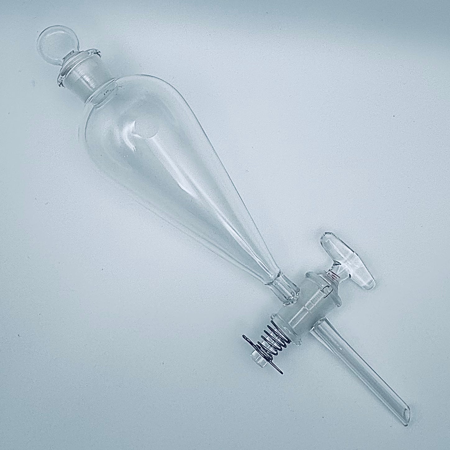 Funnel, Separatory, Squibb, Glass Stopcock Stopper Size 22, 125 mL