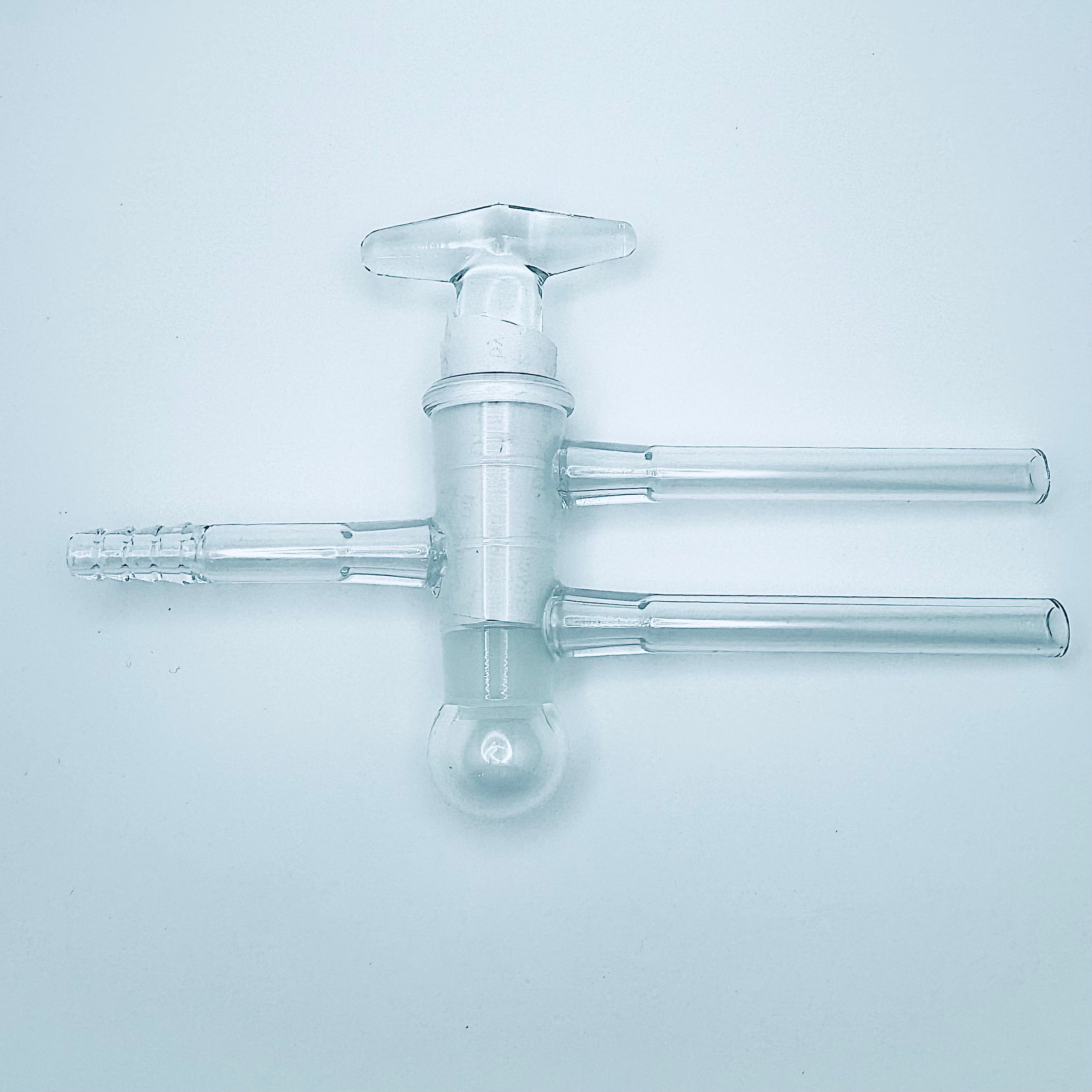 Stopcock, Glass, Hollow Plug, Double Oblique ,High Vacuum 4mm Bore, 16.2/56 mm Plug