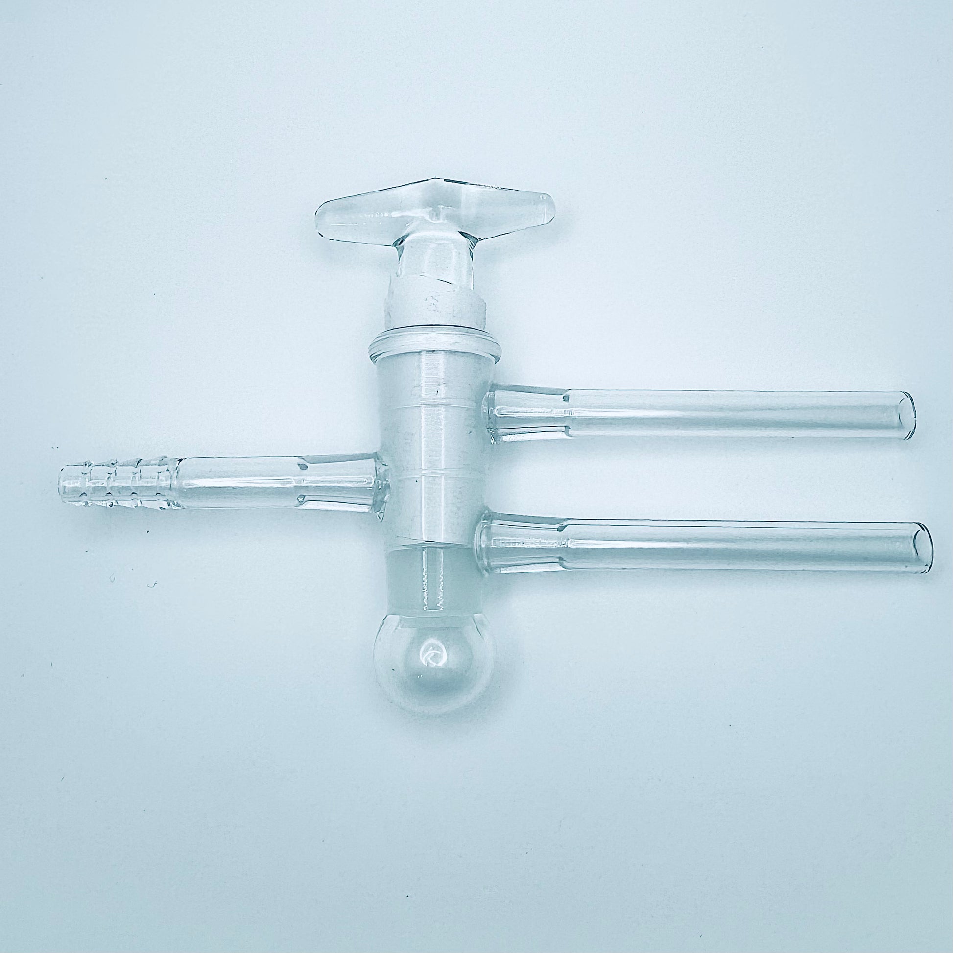 Stopcock, Glass, Hollow Plug, Double Oblique ,High Vacuum 4mm Bore, 16.2/56 mm Plug