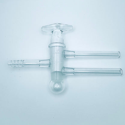 Stopcock, Glass, Hollow Plug, Double Oblique ,High Vacuum 4mm Bore, 16.2/56 mm Plug