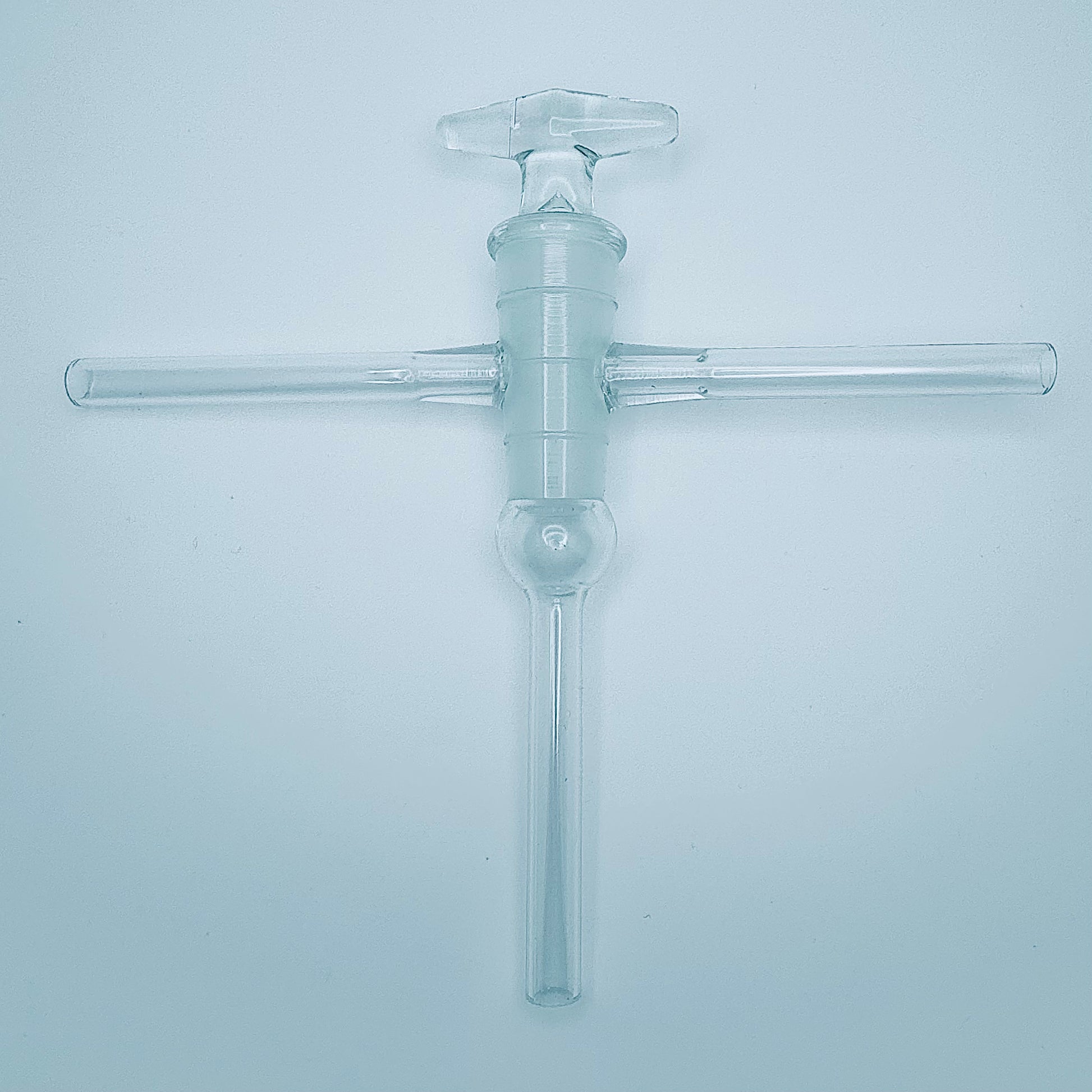 Stopcock, Glass, Hollow Plug, T-Type, High Vacuum 2mm Bore, 12.6/40 mm Plug
