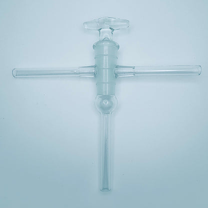 Stopcock, Glass, Hollow Plug, T-Type, High Vacuum 2mm Bore, 12.6/40 mm Plug