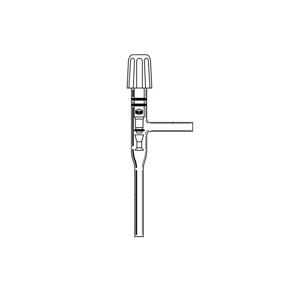 Valve,Teflon, High Vacuum, 90 Deg 0-4mm Bore, Integral Teflon tip