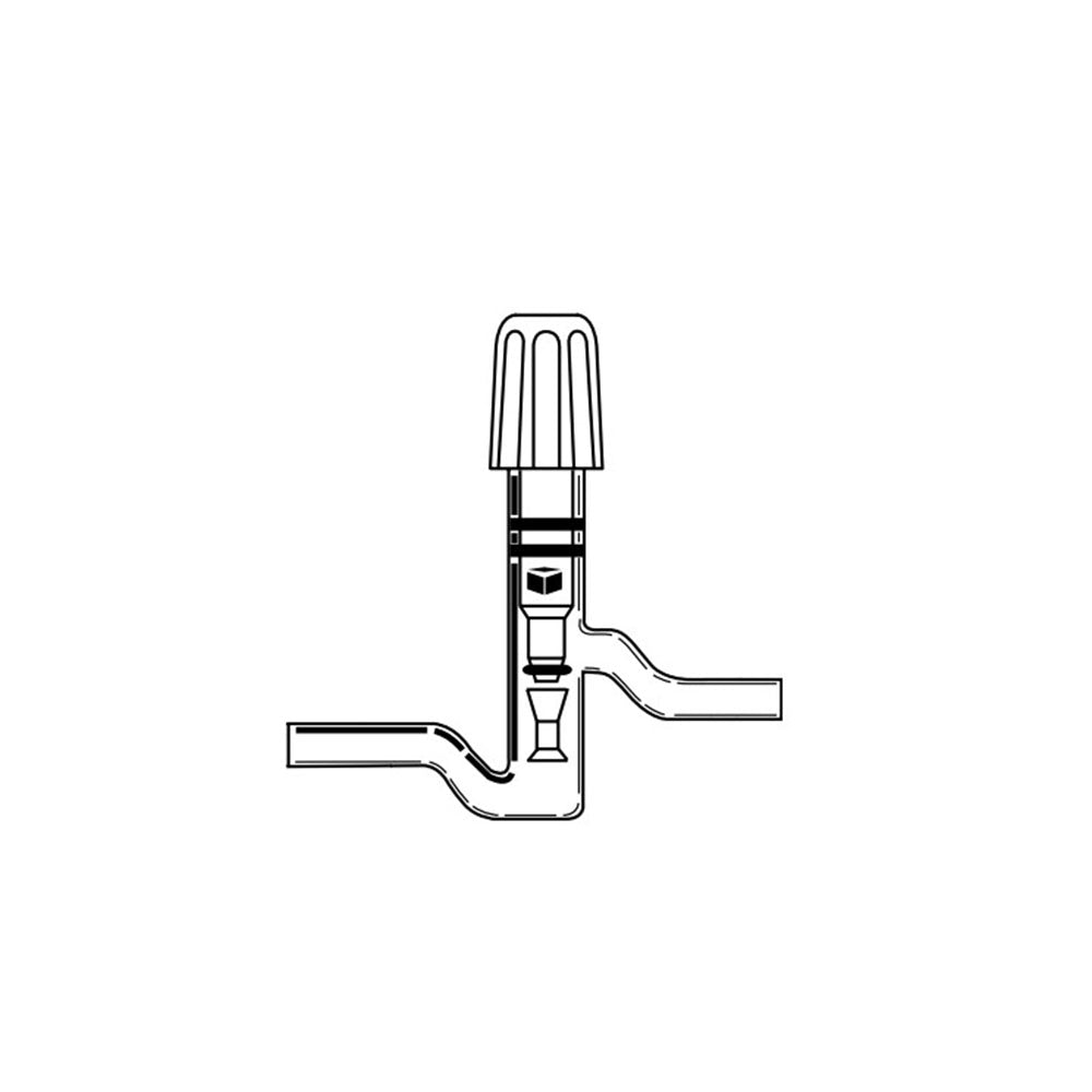 Valve,Teflon, High Vacuum, 180 Deg 0-8mm Bore, Integral Teflon tip