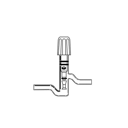 Valve,Teflon, High Vacuum, 180 Deg 0-8mm Bore, Integral Teflon tip