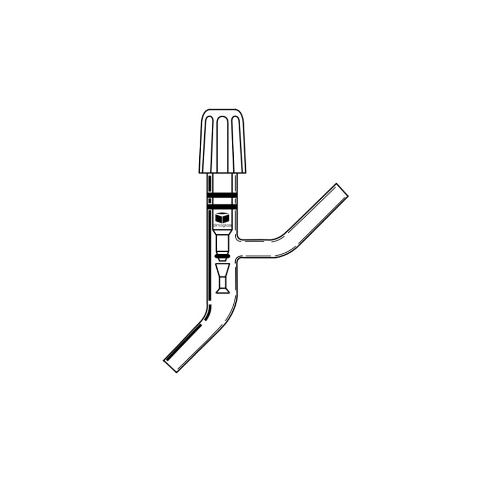 Valve,High Vacuum, 90 Deg 0-8mm Bore, Integral Teflon tip