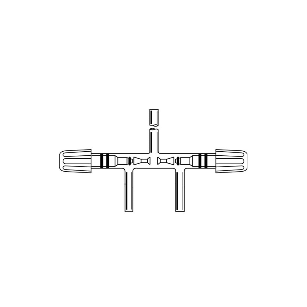 Valve,Teflon, High Vacuum, 90 Deg 0-8mm Bore, Integral Teflon tip