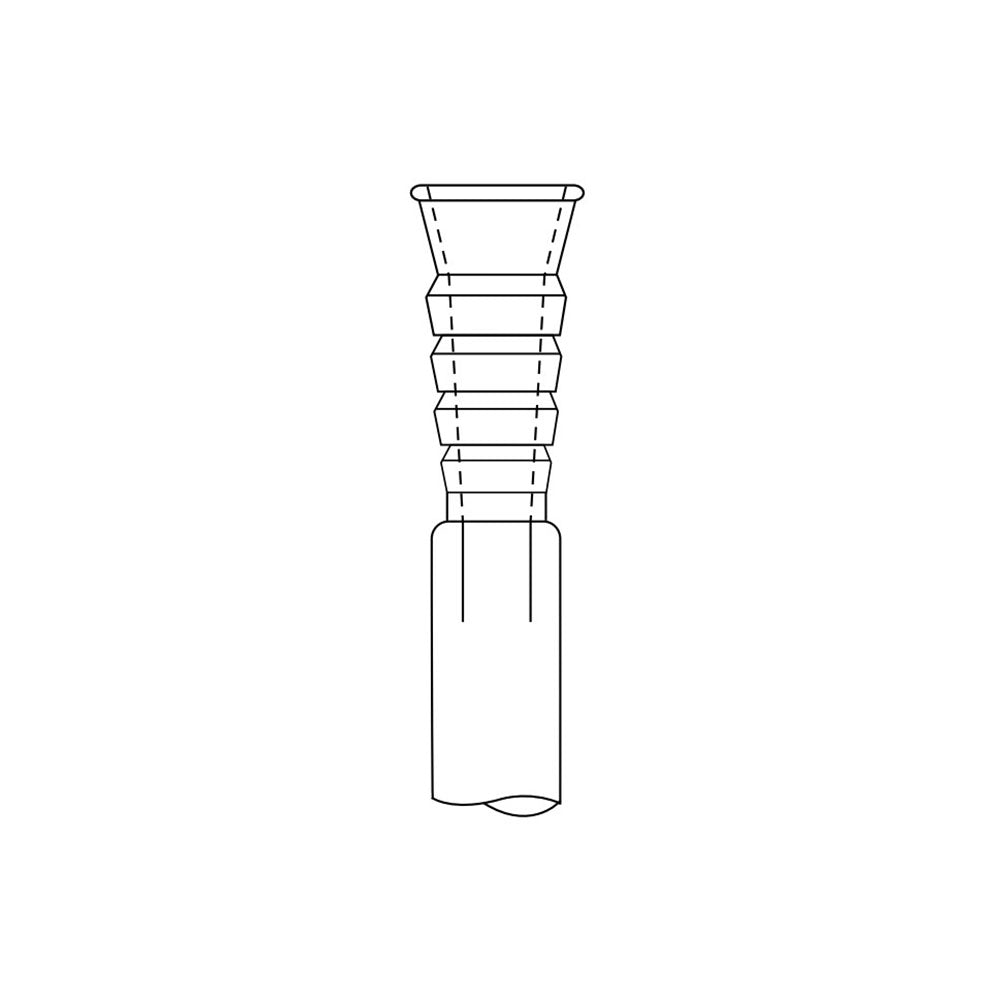 OD 12mm Hose Connection, Direct Sealing, Serrations are tooled on both ends of an 195mm length of tubing, 5/pkg