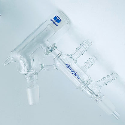 Distilling Head, Short Path, Vacuum Jacketed 10/18 for Theromometer, 19/22