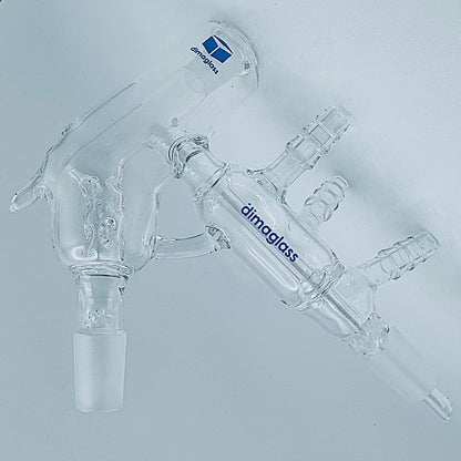 Distilling Head, Short Path, Vigreux, Vacuum Jacketed 10/18 for Theromometer, 14/20