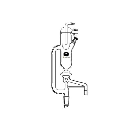 Distilling Head, Solvent, Glass Stopcock, Built-in Condenser  24/40, 125 mL