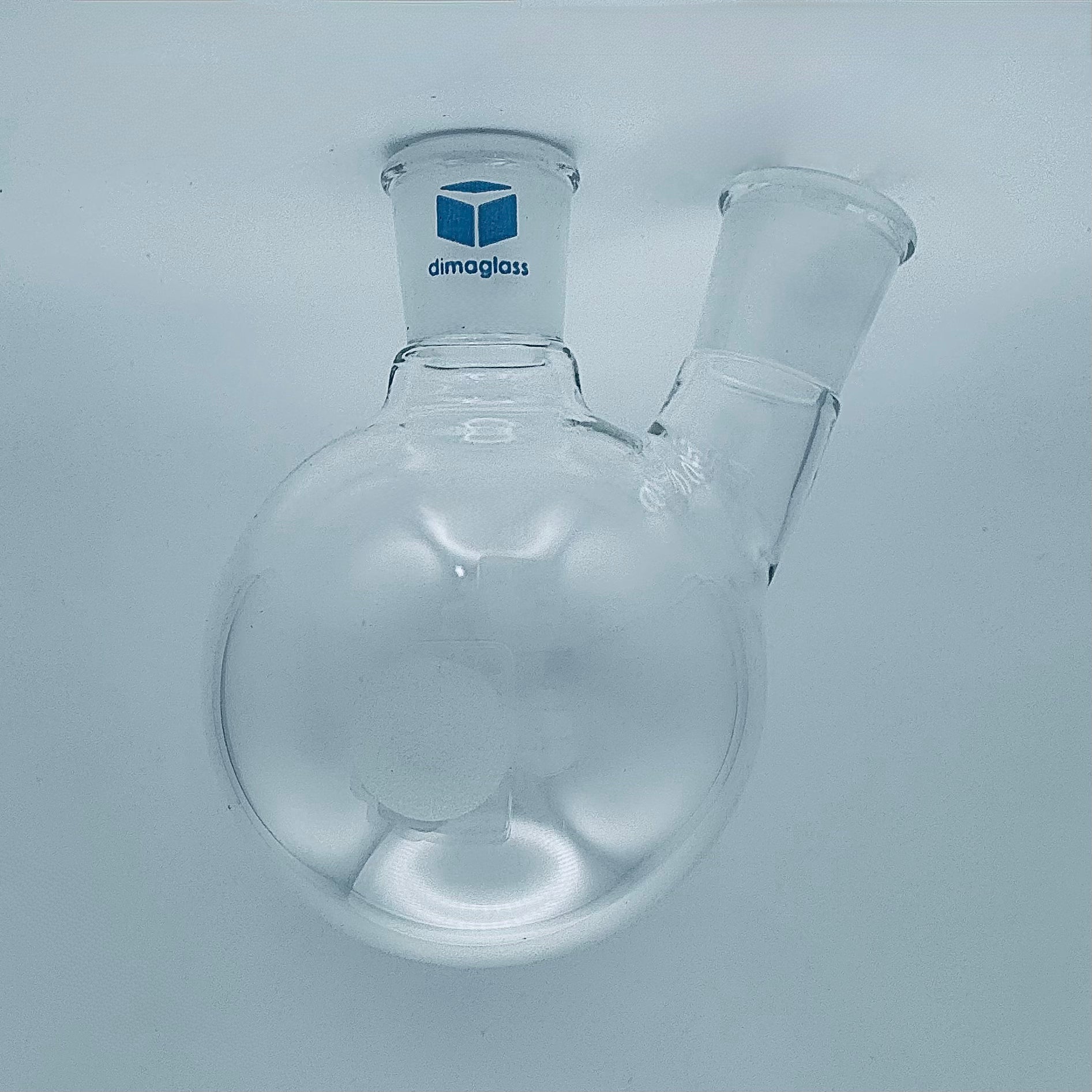 Flask, Two Neck, Angled Center 14/20, Side 14/20, 50 mL