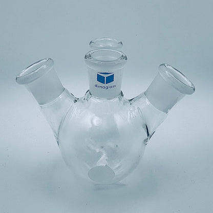 Flask, Roumd Bottom 4-Neck, Angled Center 14/20, Side 14/20, 250 mL
