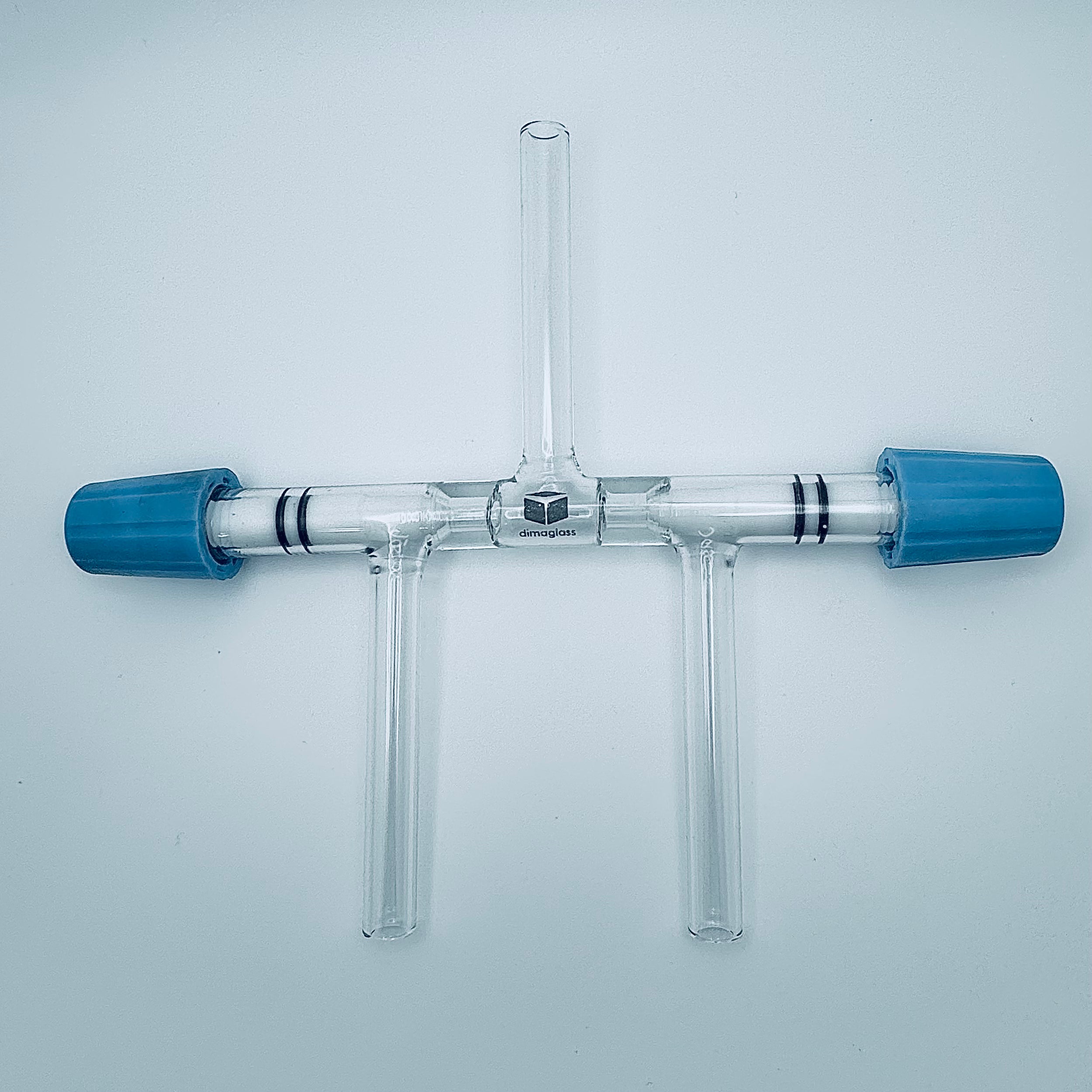 Valve,Teflon, High Vacuum, Three-Way 0-4mm Bore, Integral Teflon tip