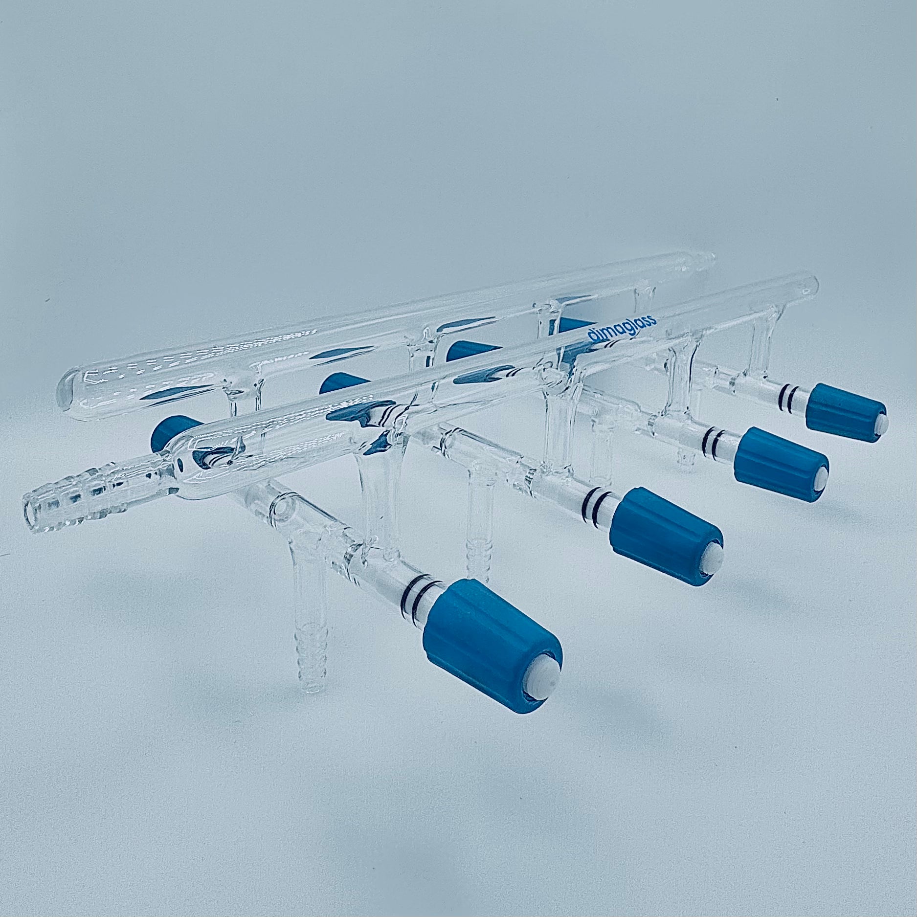 Manifold, Vacuum/Inert, Double,High Vaccum Valve 0-4mm Bore,Overall width 300mm, 3 Ports