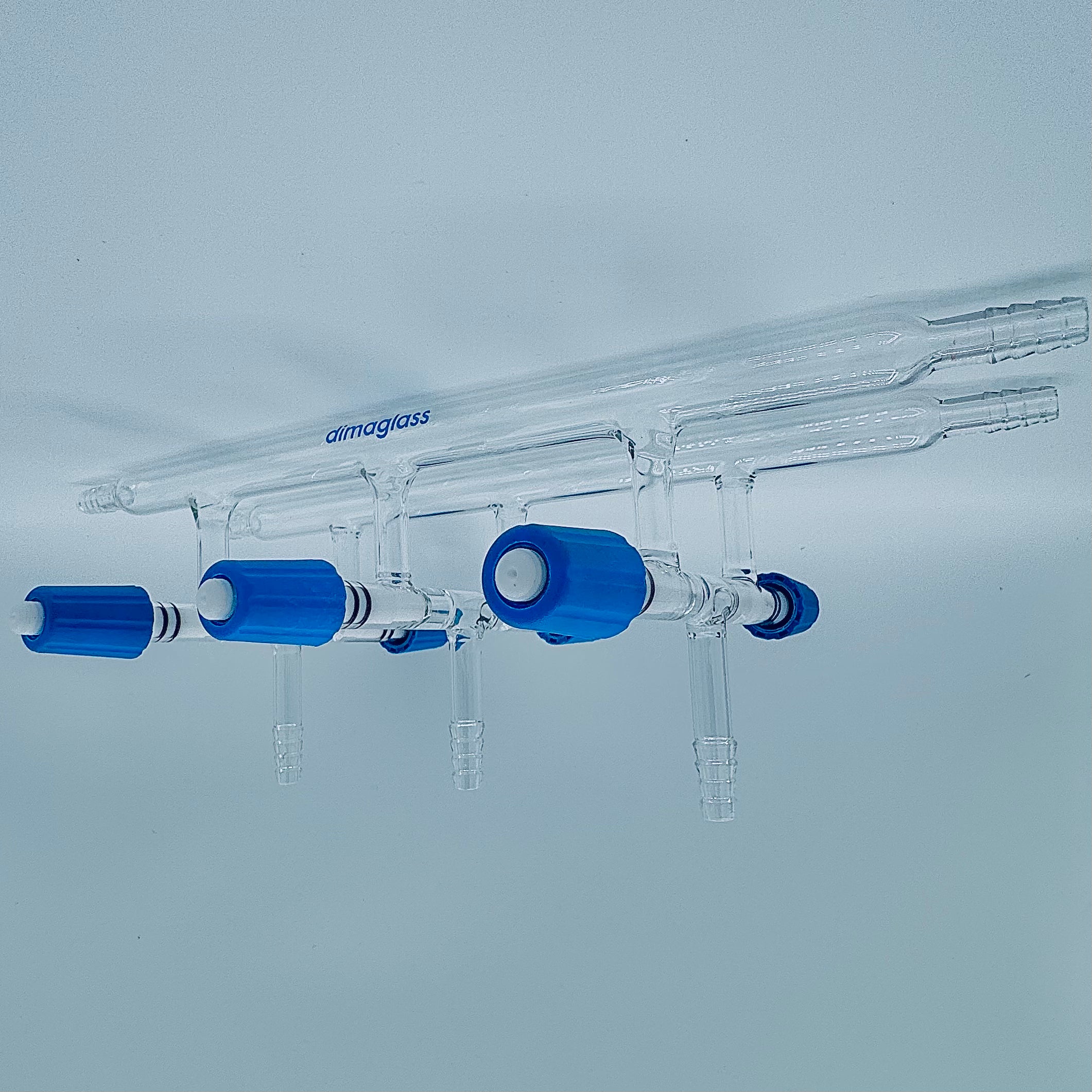 Manifold, Vacuum/Inert, Double, High Vaccum Valve,0-4mm Bore,Overall width 500mm, 5 Ports
