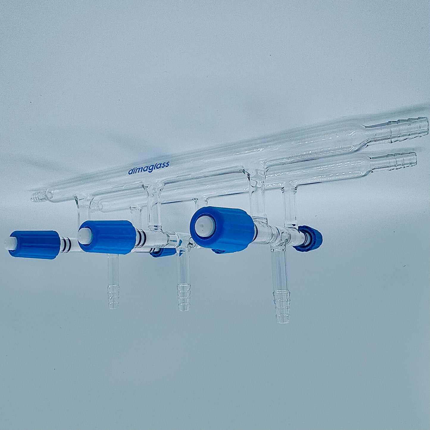 Manifold, Vacuum/Inert, Double, High Vaccum Valve,0-4mm Bore,Overall width 400mm, 4 Ports