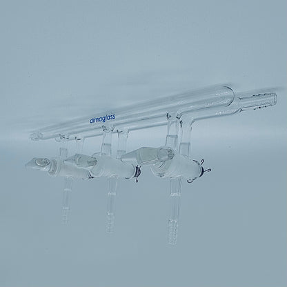 Manifold, Vacuum/Inert, Double, Solid Glass Stopcocks 5 Ports