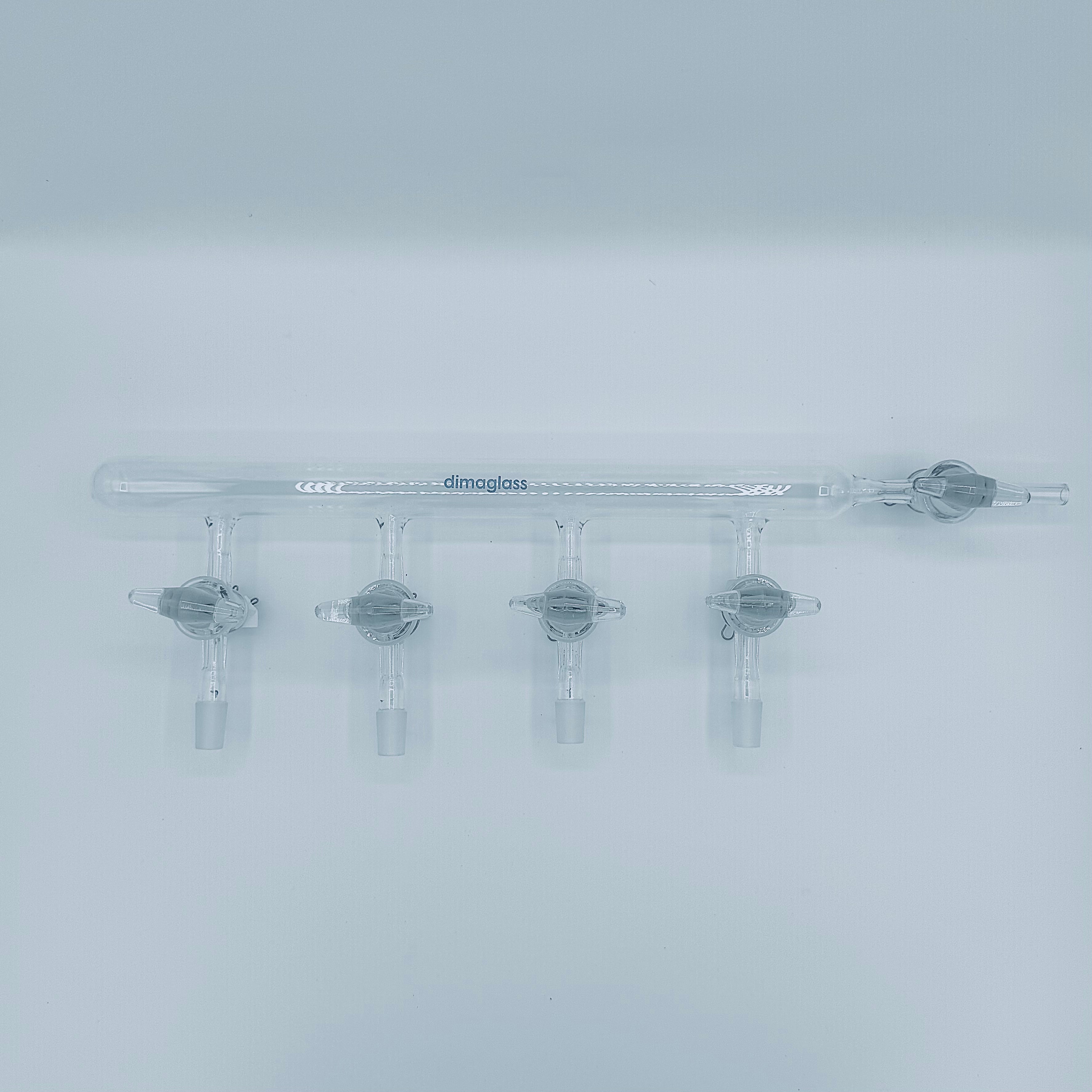 Manifold, Saingle, Solid Glass Stopcocks 4 Ports 24/40