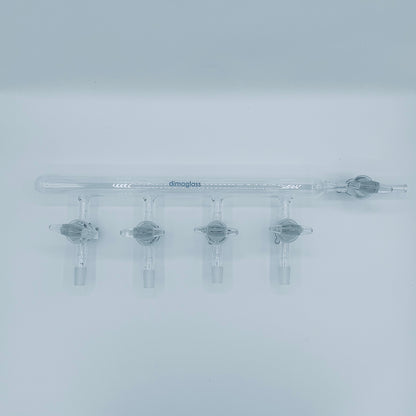 Manifold, Saingle, Solid Glass Stopcocks 4 Ports 24/40